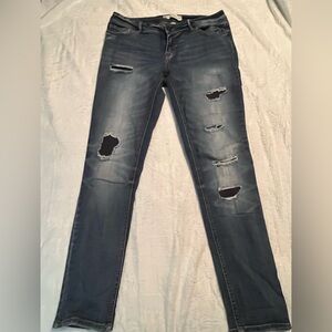 Distressed Blue Jeans